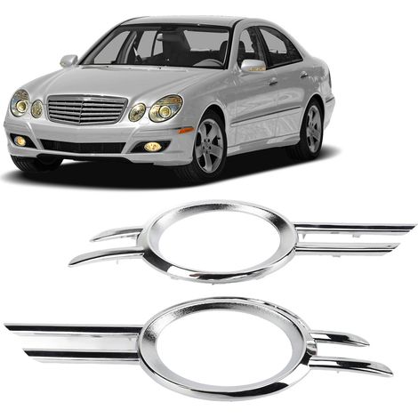 Galvanisierte Nebelscheinwerfer-Stoßstangengitter, paarweise verkauft, für Mercedes-Benz W211 E350 (1/5)