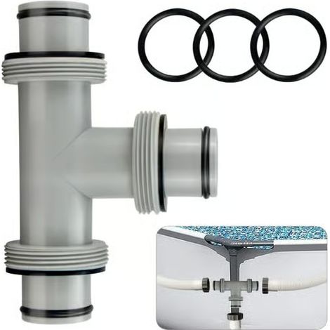 Raccord en T piscine 38mm pour tube Connexion en T pour piscine Raccord de tuyau pour piscine Ø 38mm Kit de connexion pour piscine Intex Coleman (1/5)