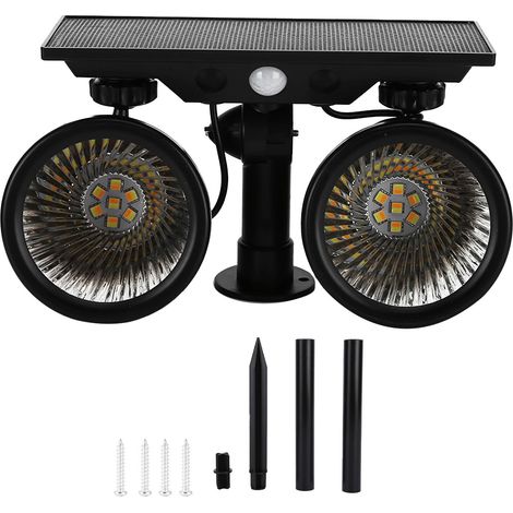 Projecteur Solaire avec Détection de Mouvement, Lampe de Jardin à 2 Couleurs pour Plantes et Pelouse (1/5)