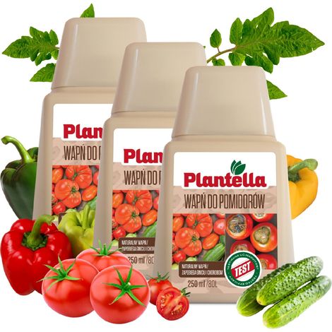 BIO PLANTELLA Ökologischer Kalziumdünger Kalzium für Tomaten und Paprika 3 x 250 ml