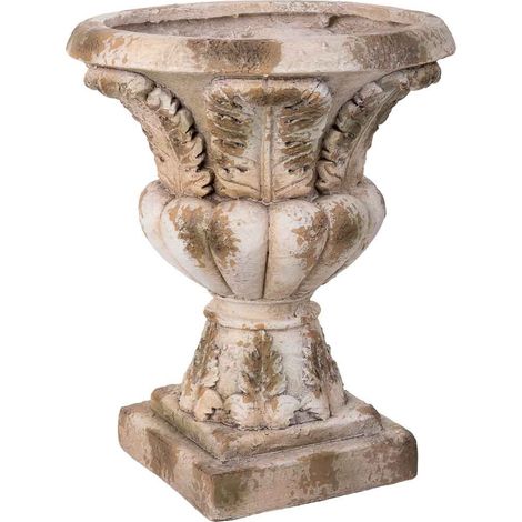 Macetero decorativo color piedra, 40x40x49h cm
