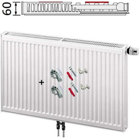 Purmo Compact Ventilheizkörper Mittelanschluss Typ 11 900x600mm Ventilposition rechts F08110900601030