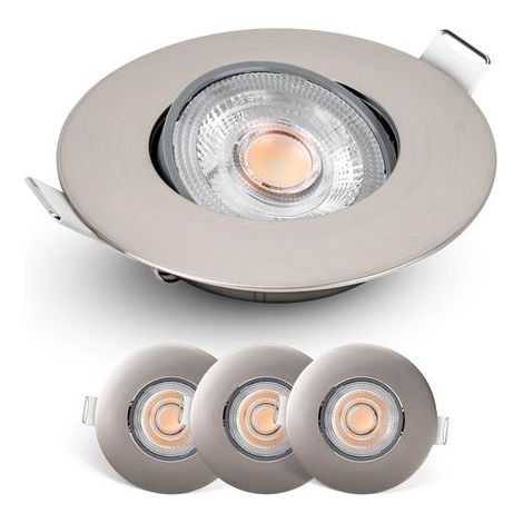 Set of 3 recessed spotlights, dimmable, 4.9W LED, warm white 2700K, 50° adjustable, indoor use (1/5)