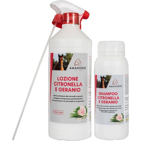 Anti-Insekten-Kit Citronella und Geranien Lotion 1000 ml und Citronella Shampoo 500 ml (1/2)