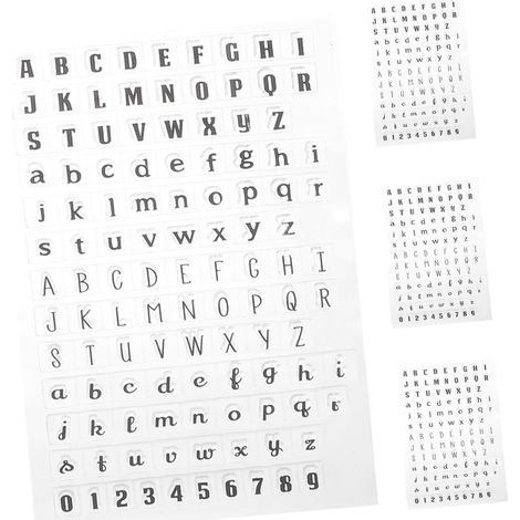Set di 4 timbri con lettere in silicone trasparente per agende e lavori creativi, alfabeto per scrapbooking e decorazioni (1/5)