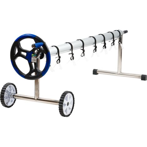 Zelsius fahrbares Edelstahl Aufrollsystem für Pool Planen von 300 - 570 cm