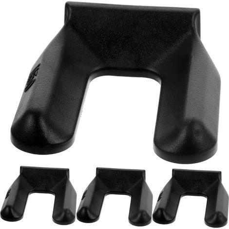 butées de roulettes de chaise antidérapantes en plastique noir (1/5)