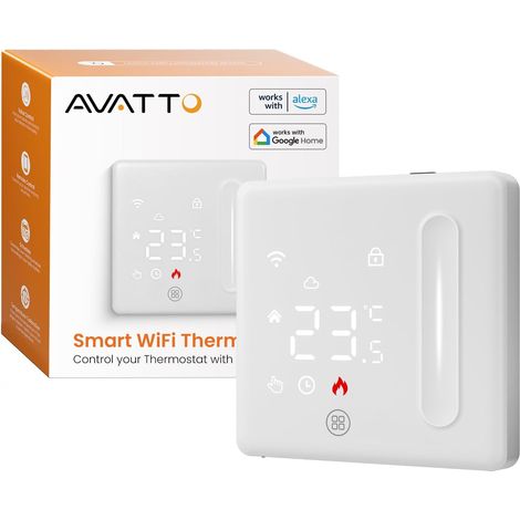 Thermostat WiFi intelligent pour eau et chauffage au sol, thermostat d'ambiance programmable, commande vocale et télécommande App (1/5)