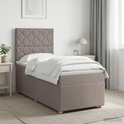 Cama box spring con colchón con tiras LED Topo 80 x 200 cm Tela (1/5)