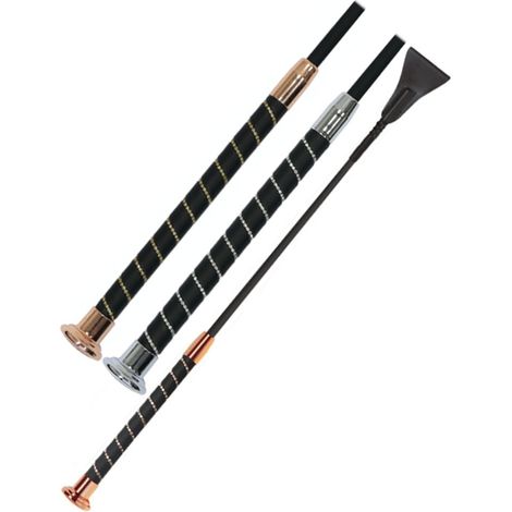 nichelato - Fouet tactile Fleck silck avec finition nickelée ou or rose 65 cm