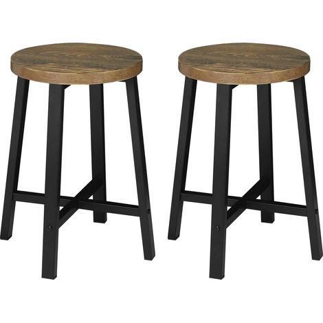 Set di 2 sgabelli da cucina industriali in legno e metallo 29,5 x 29,5 x 46 cm MODENUIT (1/5)