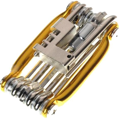 Outil Multi-usage pour Vélo, Fonctionnalité 11-en-1, Design Portable, Or (1/2)