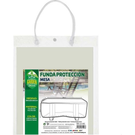 Funda Protectora Aktive para Mesa de Jardín arena poliéster 200x130x60 cm