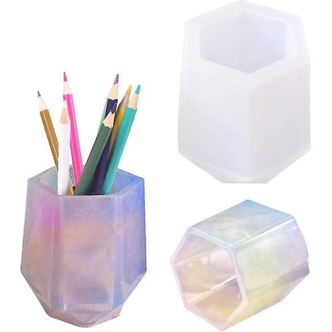 Moule en silicone pour tasses à faire soi-même, moule en résine pour ranger pinceaux de maquillage, moule en époxy pour pinceaux et stylos, moule en silicone pour le moulage de bouteilles (1/5)
