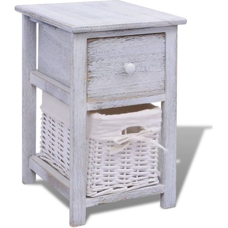 Maison Exclusive - Nachttisch Holz Weiß