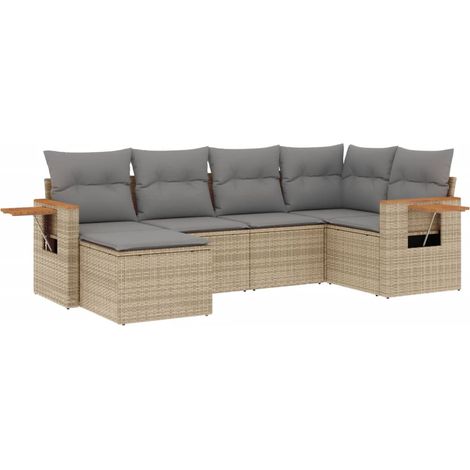 Maison Exclusive - Patio Sofa Set 6 plaza Beige and Grey (1/5)
