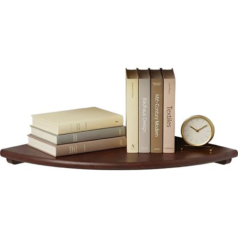 Corner Wall Shelf, Walnut, Wall-Mounted Semi-Circle (1/5)
