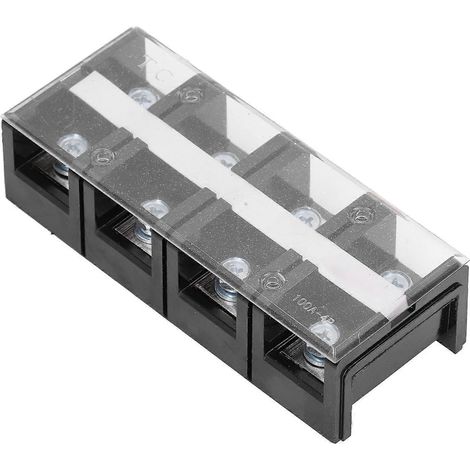 Bornier à 2 rangées avec verrouillage à vis pour alimentation électrique avec couvercle, AC600V 100ATC‑100 (1/4)