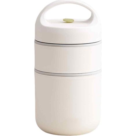 680 ml Müslibecher zum Mitnehmen, Joghurtbecher, doppelwandiger, auslaufsicherer Isolierbecher für Müsli zum Mitnehmen, isolierter Lebensmittelbehälter mit Löffel und Bento-Tasche für Arbeit, Schule u