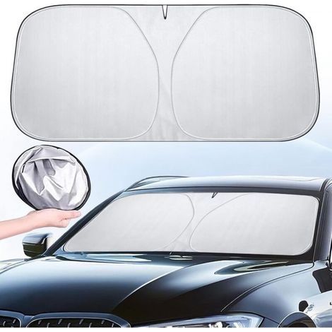 Pare Soleil Anti UV 145×80cm, Pare Soleil Pare Brise Avant Intérieur, Pare Soleil Voiture Pare Brise Avant, Pare Soleil Pare Brise SUV Camion, Pare-Soleil Pliable Isolation Thermique Couverture (1/5)