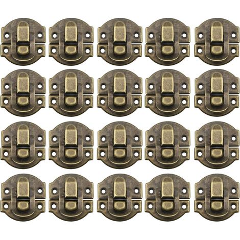 Scatole retrò di piccole dimensioni con chiusura in metallo, serratura a lucchetto vintage, sportello, conchiglia, cassapanca in ferro, set di chiusura per cassetto antica con 80 viti per mobiletto po