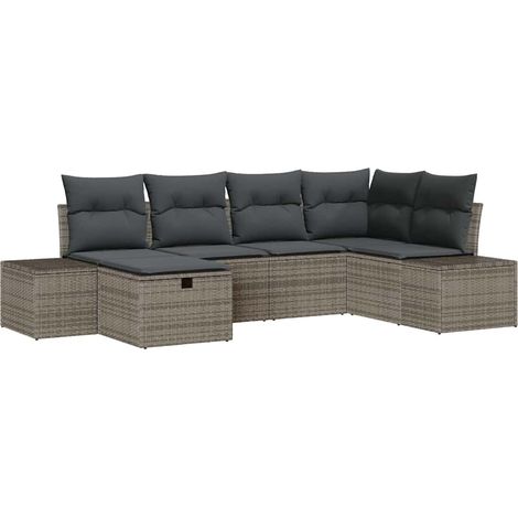 Maison Exclusive - Set di divani con cuscino 7 pcs polyrattan