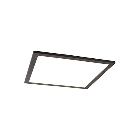 QAZQA liv - LED Dimmable Panneau Panel Plafonnier variateur inclus - 1 lumière - L 400 mm - Noir - Moderne - éclairage intérieur - Salon I Chambre I Cuisine I Salle à manger