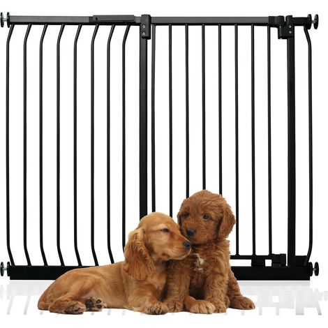 Bettacare Extra Tall Elite Dog Gate, 107cm - 116cm, Matt Black, Extra Tall 96.8cm in Height, Pressure Fit Pet Gate (1/4)