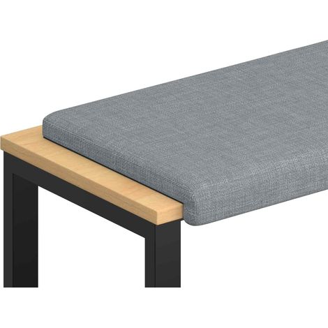 Bench Cushion Fabric Light Grey Depth 35 cm vidaXL