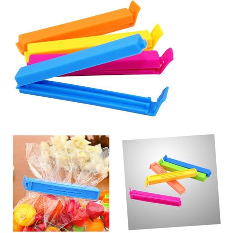 Clips de fraîcheur lot de 30 11 x 1,5 cm pour fermeture de sacs alimentaires snacks et conservation des aliments