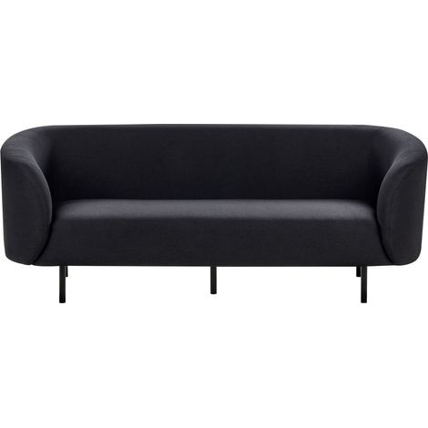 Sofa 3-Sitzer LOEN Stoff Schwarz
