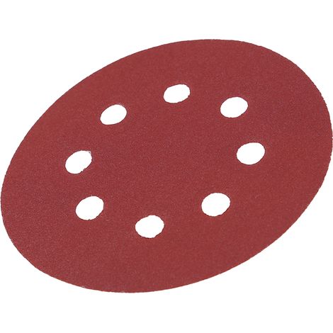 Disques de ponçage de 125 mm, disques de ponçage rouges, papier de verre à 8 trous (grain 320) (1/5)