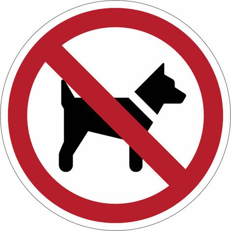 Cartelli di divieto ISO 7010 "Divieto di accesso ai cani" - P021 - Misura: 100mm x 100mm - Numero Pezzi: 10 pezzi