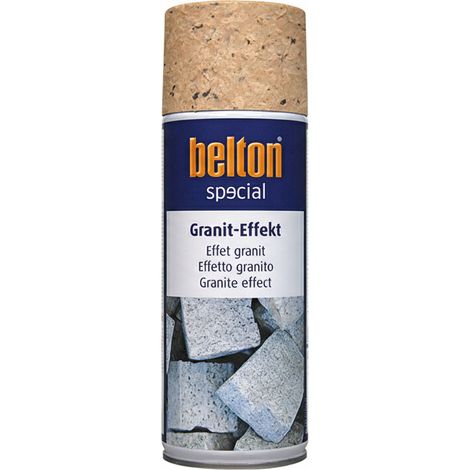 Bombe de peinture effet granit marron travertin 400ml – Haut pouvoir couvrant – Pour métal, bois, plastique, pierre – Application intérieure et extérieure – Belton