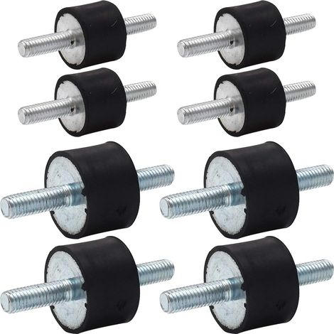 Supporti isolanti in gomma, confezione da 8 RoadLoo M8 M6 Ammortizzatori antivibranti in gomma Silentblock per auto, barche e bobine (30  20 mm, 20  15 mm)