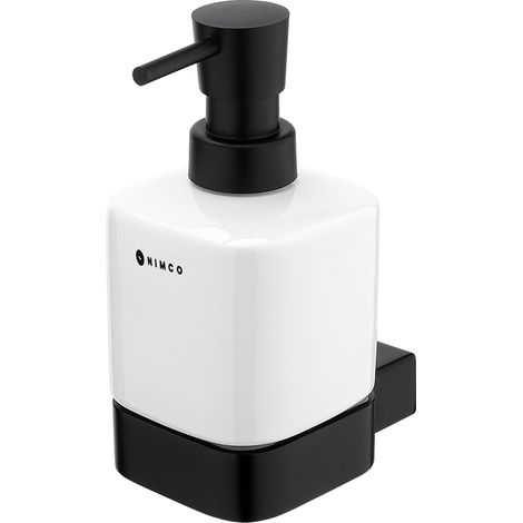 Nimco Kibo Noir Distributeur de savon liquide en céramique pour montage mural Ki-14031K-T-90 (1/5)