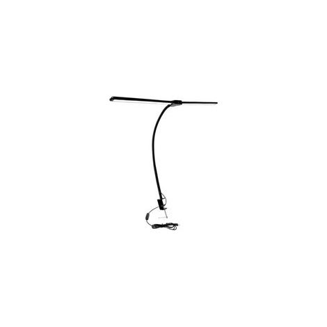 Lampe de bureau LED noire, lampe de bureau à double tête, 3 modes de couleur, 10 niveaux de luminosité, col de cygne flexible et lampe à pince peu encombrante, lampe de bureau (1/4)