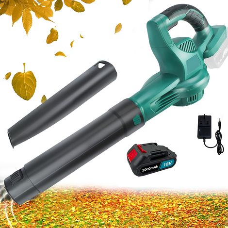 Potente soffiatore cordless, soffiatore CORDLESS 18V (caricabatterie 1x3,0ah) - soffiatore da giardino leggero e potente, compatibile con batterie Makita