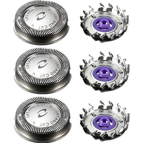 Accessoire rasoir-Têtes de rasage 3 pcs universel double couches Lames de rechange Grille et cutter pour Philips Norelco HQ3 HQ56 (1/3)