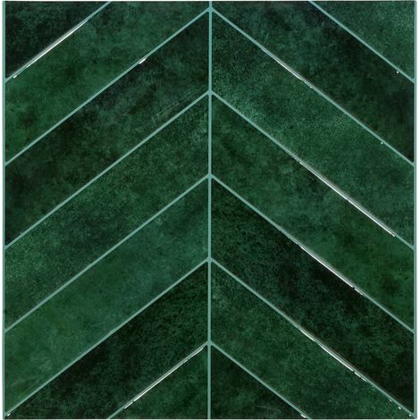 2 stickers muraux Caro chevrons 30x30cm vert foncé - Atmosphera créateur d'intérieur (1/4)