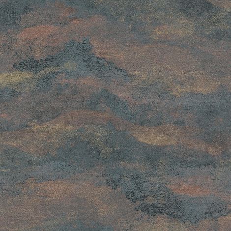 Exklusive Luxus Tapete Profhome 786564 heißgeprägte Vliestapete strukturiert mit abstraktem Muster und Metallic Effekt schwarz kupfer gold anthrazit-grau 5,33 m2