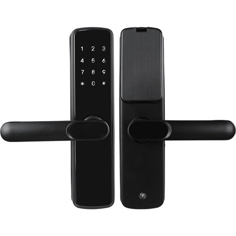 Serrure de porte intelligente compatible avec Tuya : application, mot de passe, carte et clé (1/5)