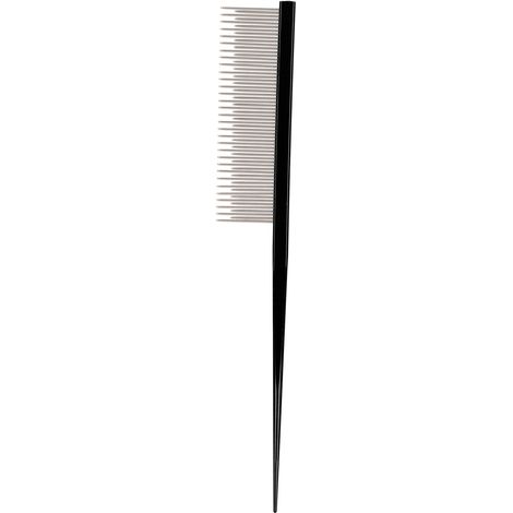 Peigne ergonomique pour animaux de compagnie, toilettage pour chien, élimine les enchevêtrements et les nœuds avec 2 densités différentes, noir (1/5)