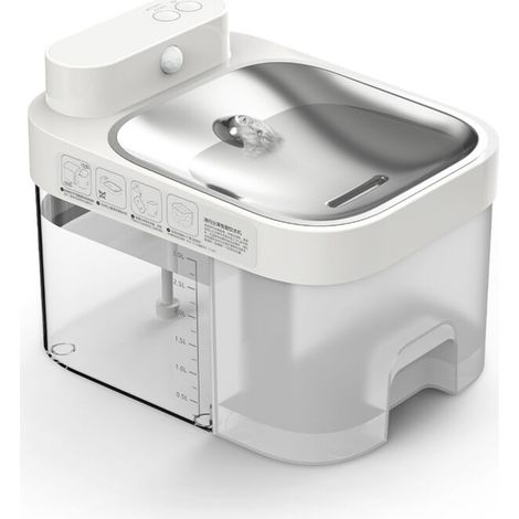 royaluxe -Distribut d'eau pour animaux de compagnie, réservoir d'eau interne transparent pour chat de 3L, distribut d'eau automatique, saleté propre et séparée, sans filtre (1/4)