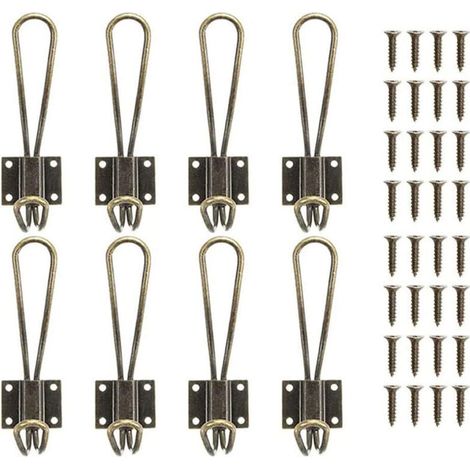 Lot de 10 patères rétro, crochets de porte muraux vintage en métal pour salle de bain, cuisine, chambre, entrée (1/4)