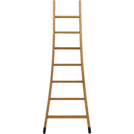 Scala in legno a pioli con base svasata - Altezza raggiungibile : 2.50m - BSMEN-E-250