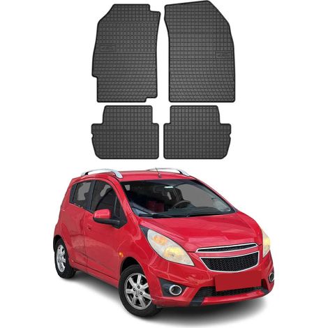 OMAC Tapis de Sol Compatible avec Chevrolet Spark 2015-2019 Caoutchouc Noir (1/5)