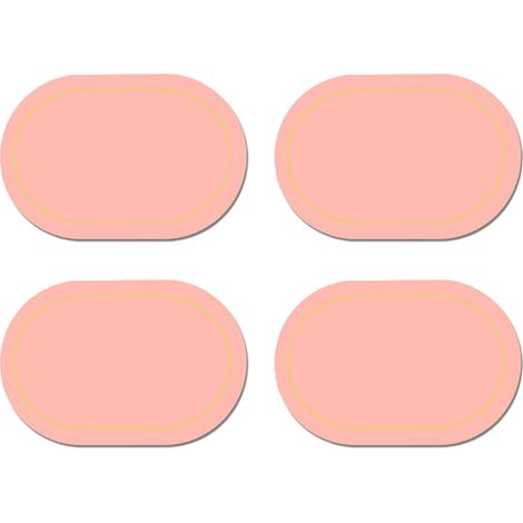Sets de table en similicuir, lot de 4 – double face, couleur, forme ovale, table à manger, imperméables, résistants à la chaleur, décoration intérieure (rose clair)
