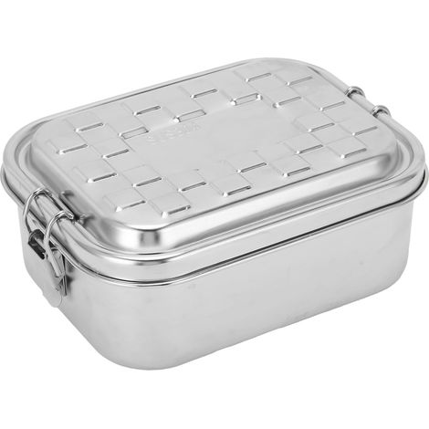 Boîte à lunch portable en acier inoxydable, monocouche, isotherme pour pique-nique, barbecue ou cantine. (1/5)