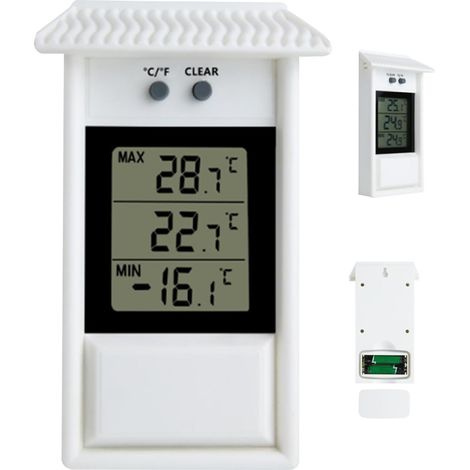 Thermomètre à Effet Numérique Min, Thermomètre à Effet de Serre, Blanc (1/5)